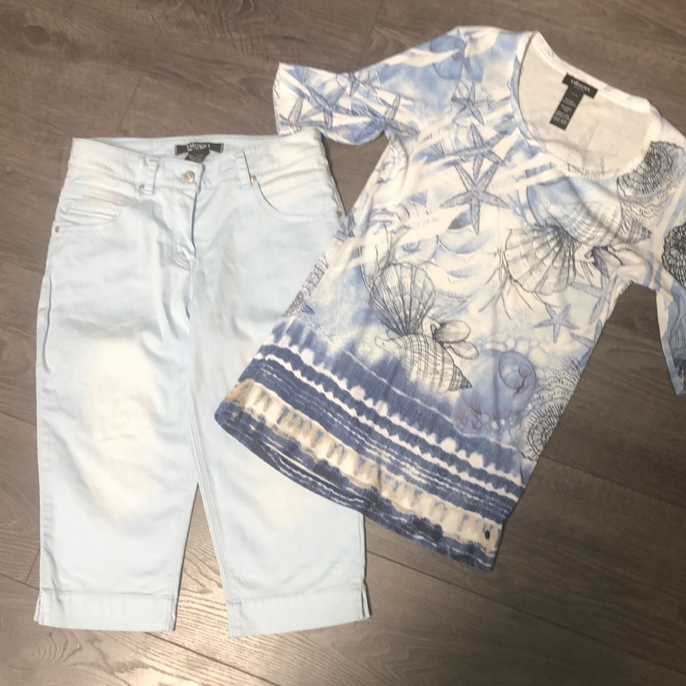 Olsen Europe dark/light blue pants and tshirt Set size XS/4
